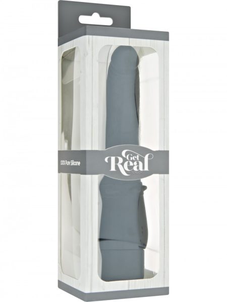 Get Real Classic Smooth Vibrator Dark Skin 8.2 Inch