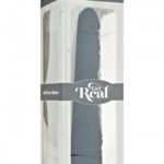 Get Real Classic Slim Vibrator Dark Skin 8.1 Inch