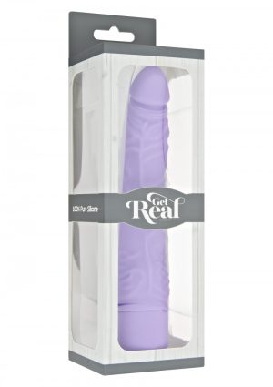 Get Real Classic Slim Vibrator Purple 8.1 Inch