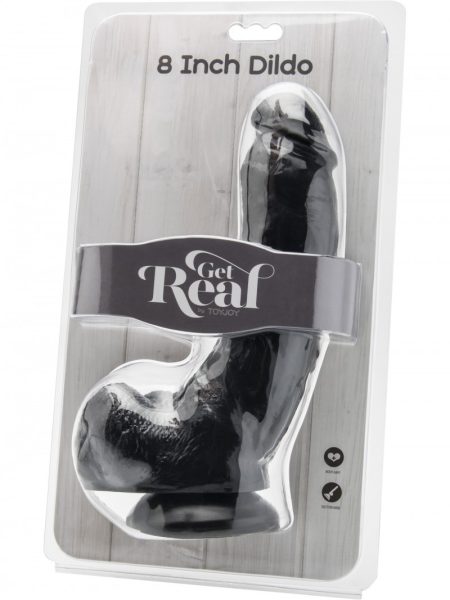 Get Real Dildo 8 inch with Balls Black