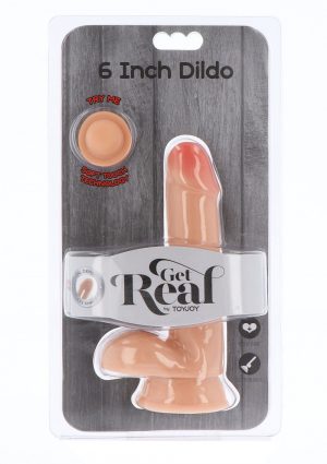 Get Real Dual Density Dildo 6 in. Balls Light Skin