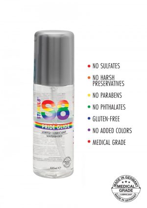 S8 WaterBased Pride Glide Lube 125ml - Afbeelding 2