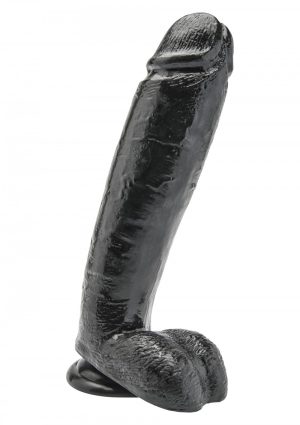 Dildo 10 inch with Balls Dark Get Real - Afbeelding 2