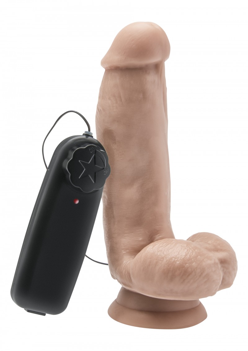 Dildo 6in. with Balls Vibrator Light Skin - Afbeelding 2