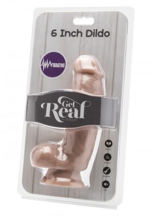 Dildo 6in. with Balls Vibrator Light Skin