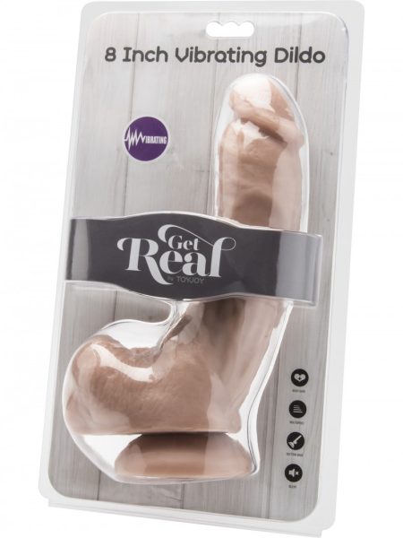 Dildo 8in. with Balls Vibrator Light Skin Get Real