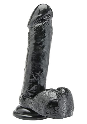 Get Real Dildo 7 Inch With Balls Black - Afbeelding 2