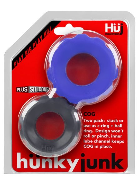 Cog 2-size Cockrings Blue | HunkyJunk