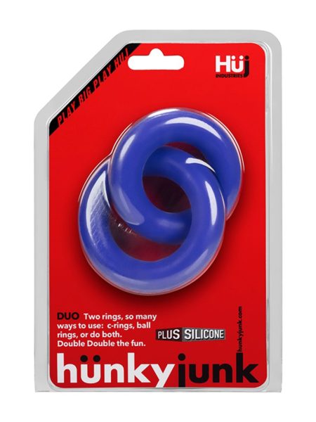 Duo Linked Cock&Ball Rings Blue | HunkyJunk