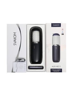 Svakom- Alex Neo 2 - Interactieve Thrusting Masturbator Met App Control - Donkerblauw - Afbeelding 2