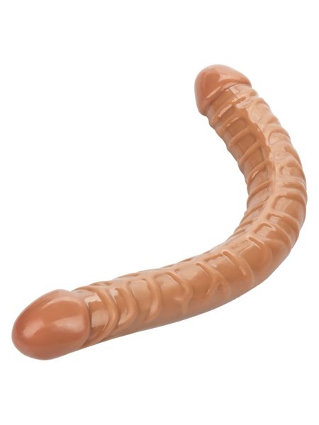 Size Queen Double Dong 17" Brown Skin | Calexotics