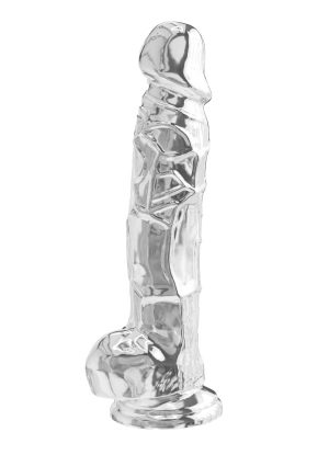 Clear Dildo W. Balls 8 Inch