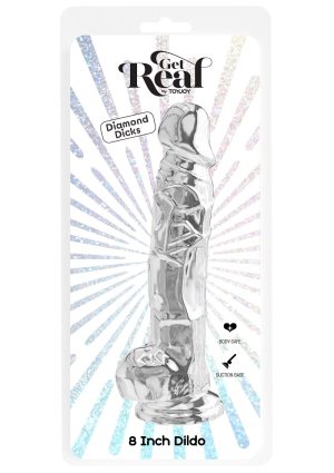Clear Dildo W. Balls 8 Inch - Afbeelding 2