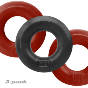 Hunkyjunk Cockring 3-Pack Black Red - Afbeelding 2